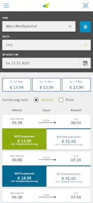 WESTbahnApp android App screenshot 5